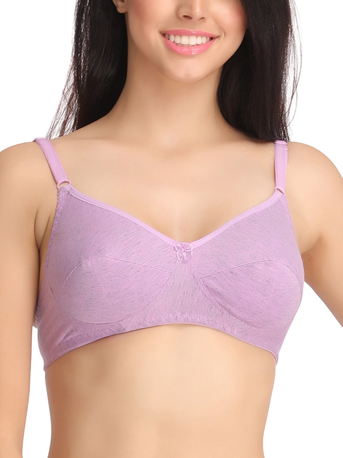 Clovia Womens Cotton Non Padded Wire Free Everyday Bra (BR0793P12_Purple_32C)