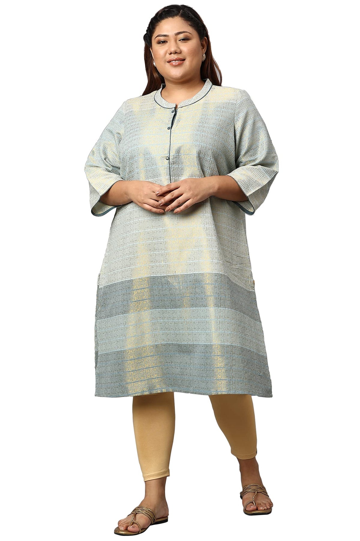 Aurelia WomenS Cotton Regular Kurta (22Aua12668P-702884_Multi Multicolour