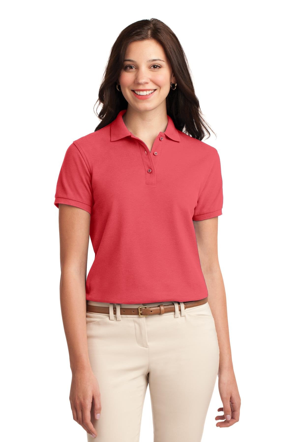 Port Authority Ladies Silk Touch Polo XS Hibiscus
