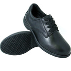 Genuine Grip 420-6M Mens Slip-Resistant Leather Work Oxford  Black - Size 6