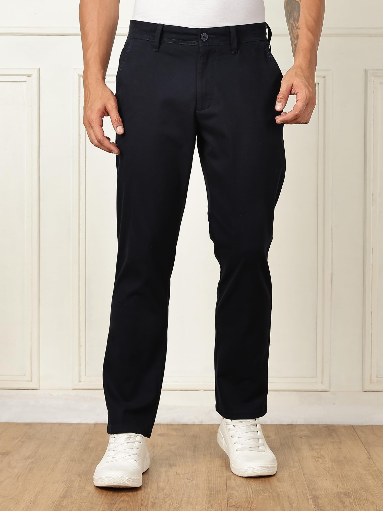 Thomas Scott Mens | Solid | Light Weight | Breathable Fabric | 4 Pockets | Regular Fit | Trouser | Chinos | Pants for Men (CCBT