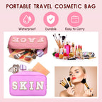 Remerry 4 Pcs Makeup Bag Travel Cosmetic Bag Organization Chenille Letter Toiletries Stuff Pouch Preppy Waterproof Bag Gift for