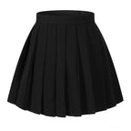 Girl's Flared Vintage Pleated High Waist Sexy Skirts(S,Black)