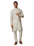 Manyavar Mens Kurta, Full Sleeve Mandarin Collared Ethnic Knee Length Kurta, Linen Kurta For Festival, Wedding, Party, Anniversa