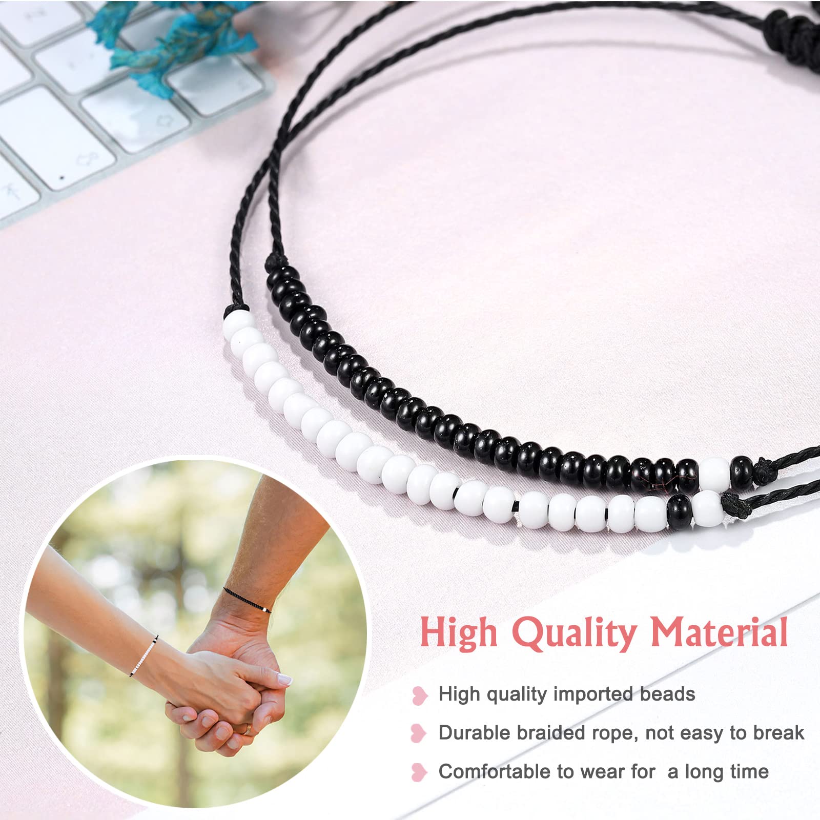 UNGENT THEM Matching Couples Bracelets Ideas Soulmate Jewelry Long Distance Relationship Anniversary Christmas Valentine's Day G