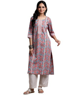 Libas WomenS Cotton Printed Straight Kurta (29060R Pink