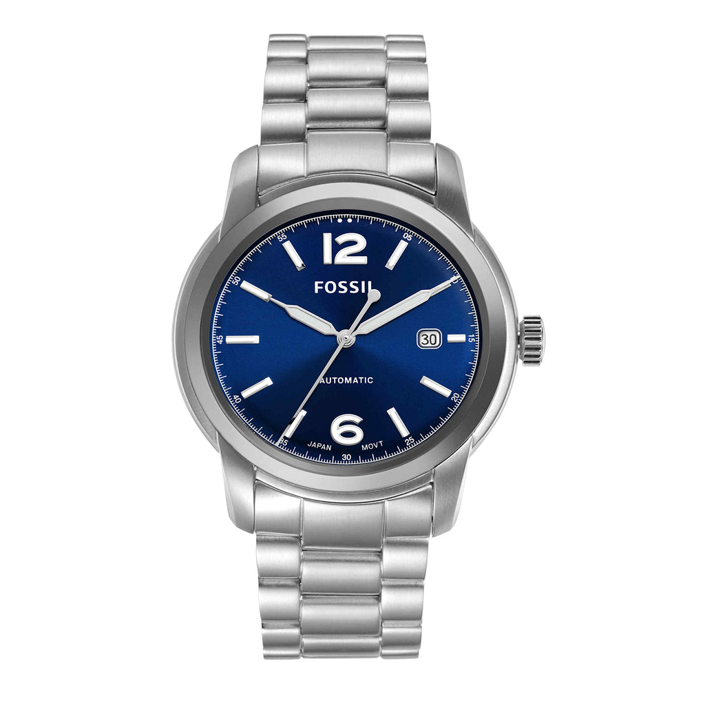Fossil Heritage Stainless Steel Blue Dial Automatic ME3244 Mens Watch