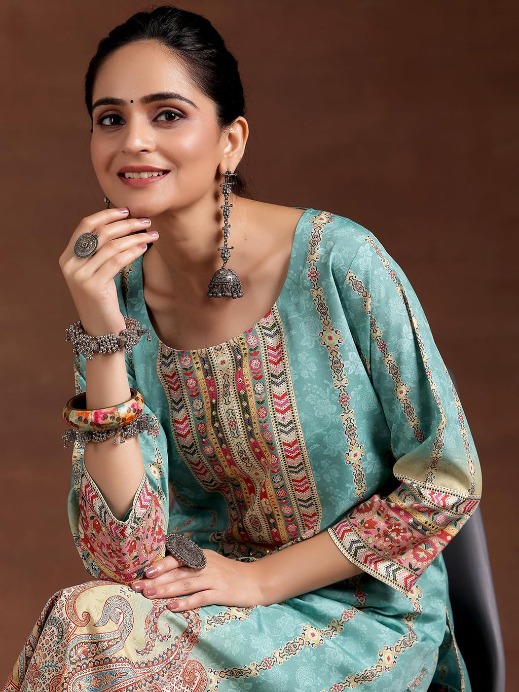 Libas Womens Printed Crepe Straight Kurta For Women