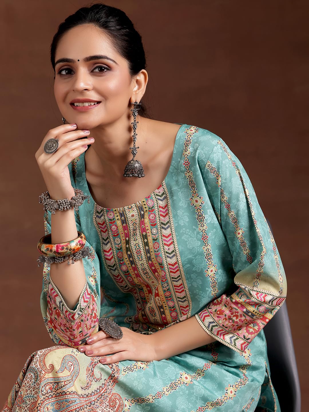 Libas Womens Printed Crepe Straight Kurta For Women