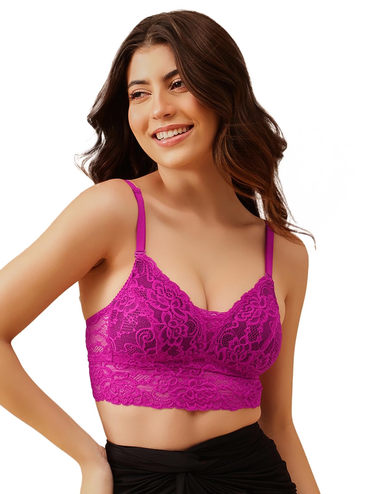 Clovia Womens Padded Non Wired Bra (BR1414P15-32D_Purple_32 D)