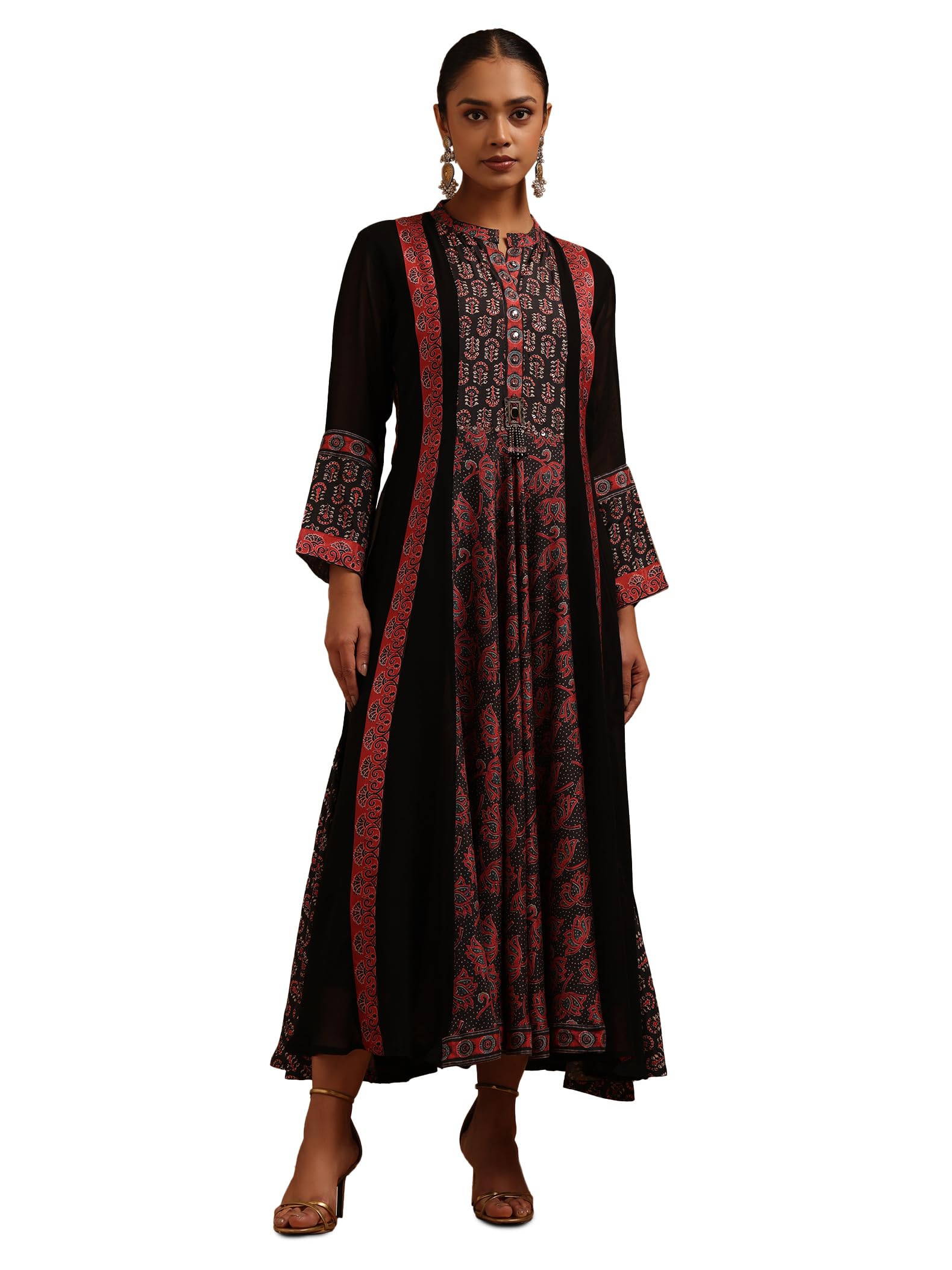 Soch Women Georgette Floral Dress with Beads and Stones