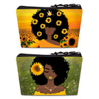 BDAWQUG Cosmetic Bag 2 Pieces for Women Large Makeup Bag Organizer Melanin Afro Black Magic African Makeup Storage Bag for Purse