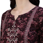 Ishin Cotton Silk Women'S Embellished A-Line Kurta Set With Sharara And Dupatta