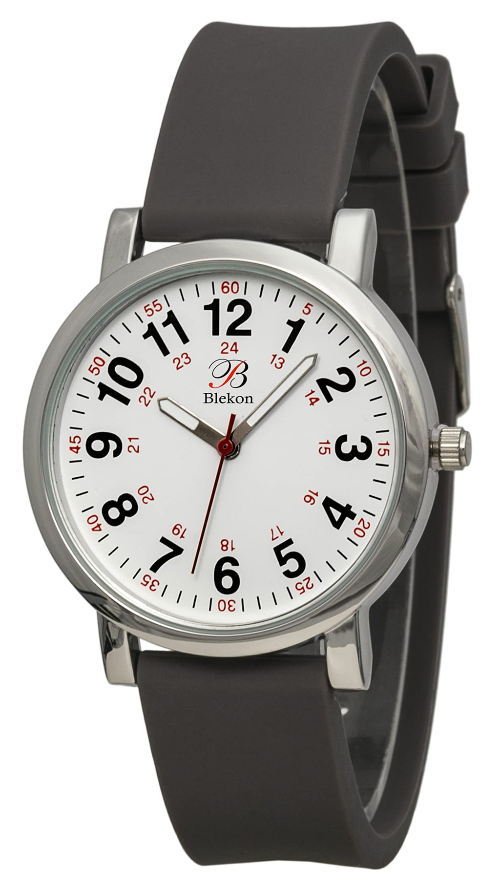 Blekon Original Nurse Watch - Medical Scrub Colors, Easy Read Dial, Second Hand, Water Resistant Watch (Gray)