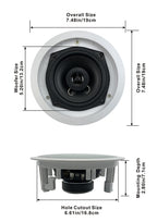 Acoustic Audio by Goldwood R-191 in Ceiling/in Wall Speaker Pair 2 Way Home Theater Surround Speakers,White,5.25-Inch