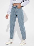Kotty Women Slim Mid Rise Light Blue Jeans