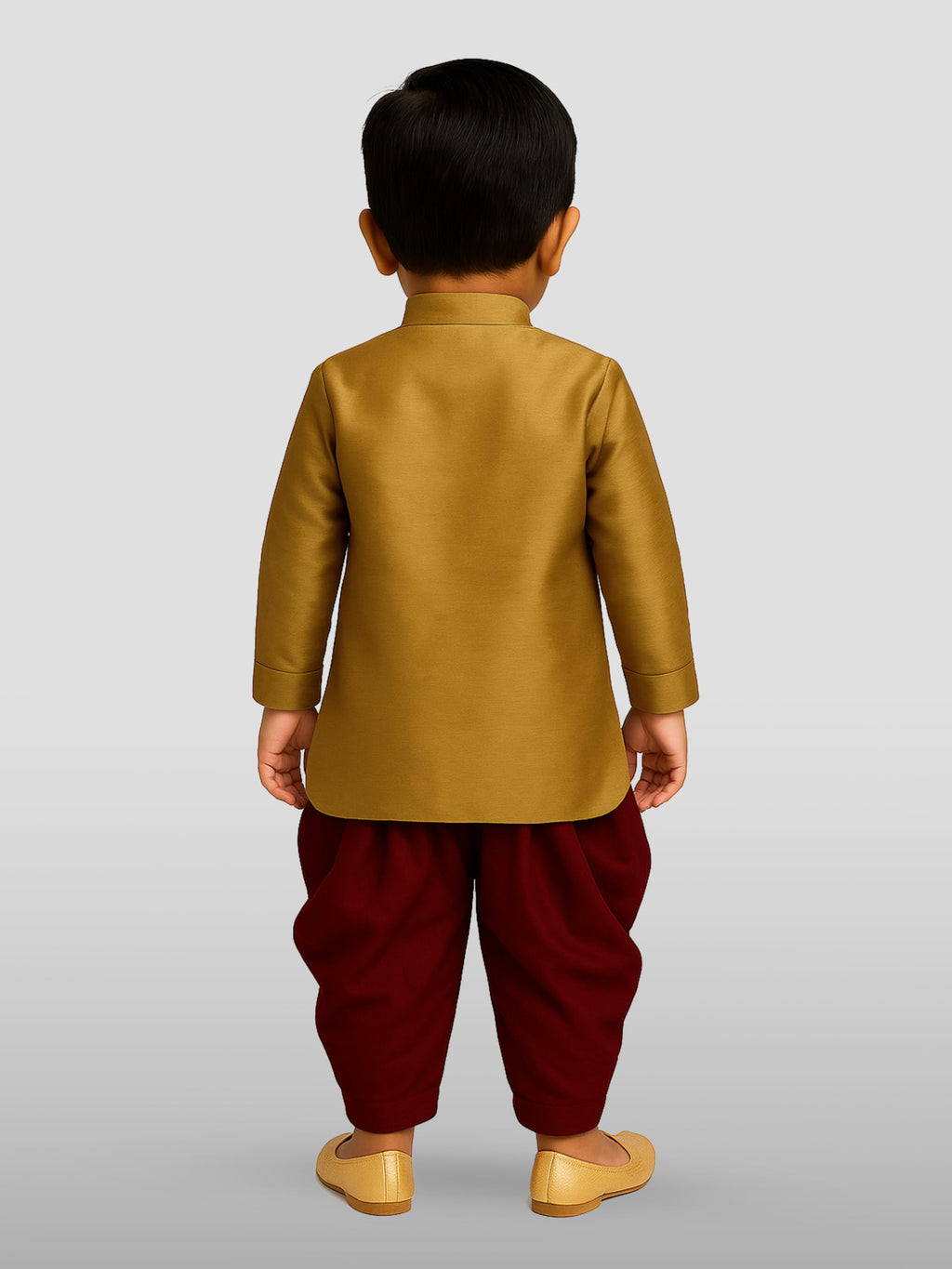 Jbn Creation Boys Silk Blend Kurta And Dhoti Set - Ethnic Elegance For Festivals | Pathani Style Full Sleeves Kurta And Cowl Sty