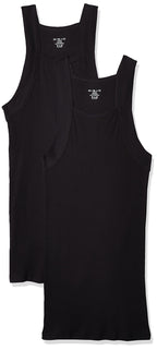 Evolve Men's Cotton Comfort Square Cut Tank Multi Pack, Black, X-Large