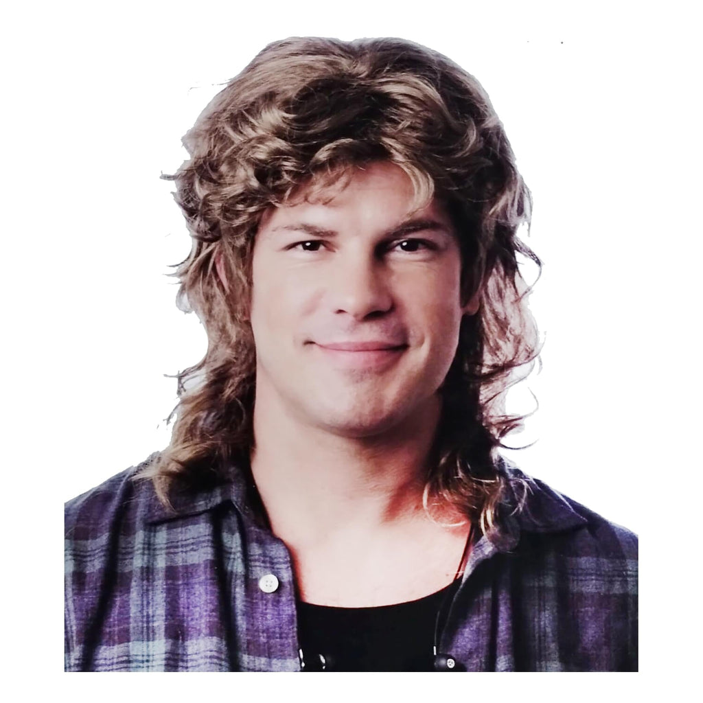 Hipster Mullet MIxed Mixed Blonde costume Wig