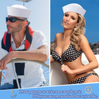 CCUFO 23 White Sailor Hat Us navy hats for men Funny Party Hats Yacht Hat1 2 Pcs