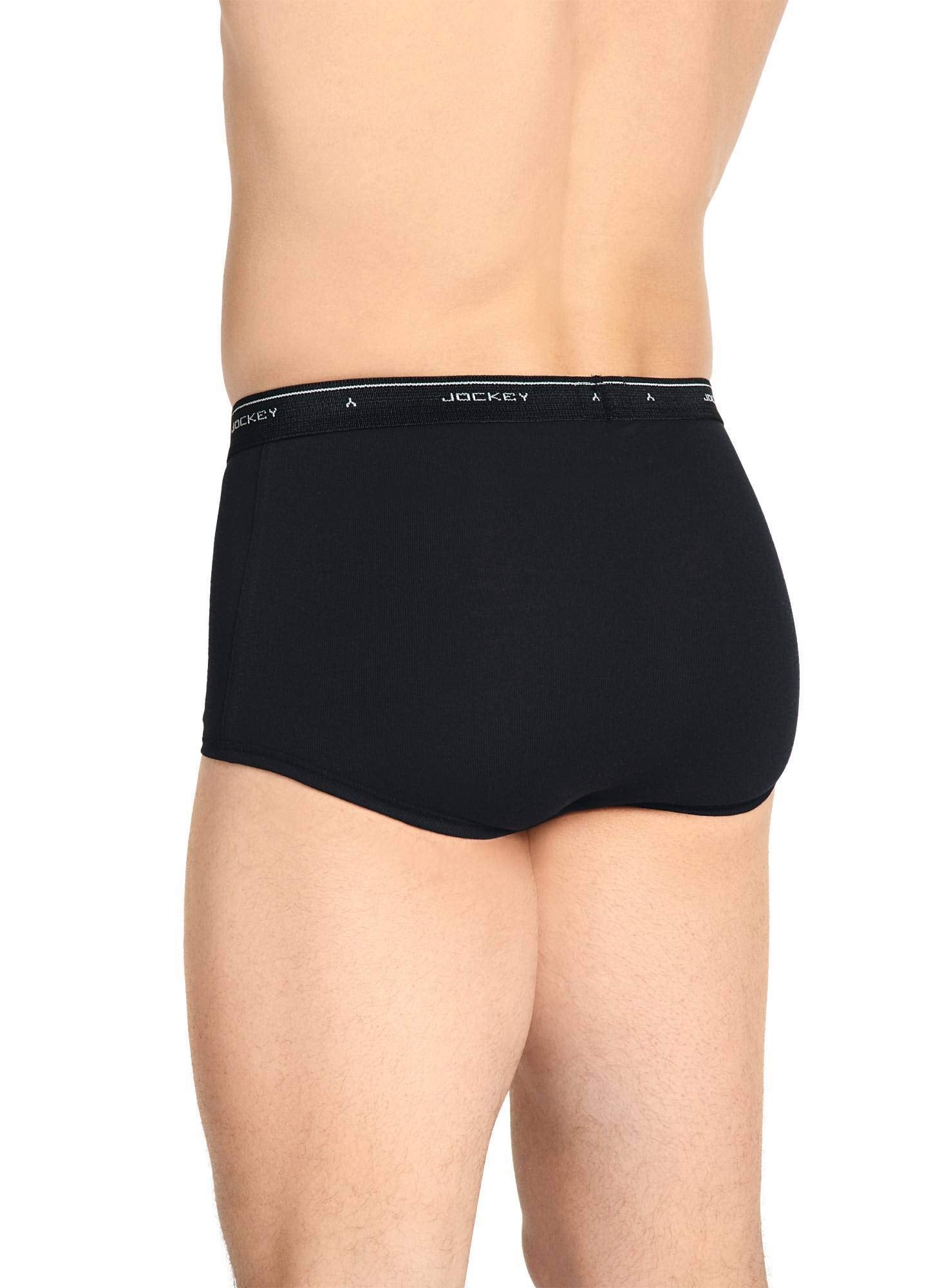 Jockey Men's Underwear Classic Full Rise Brief - 6 Pack, Cinder Heather/Denim Heather/Black, 32