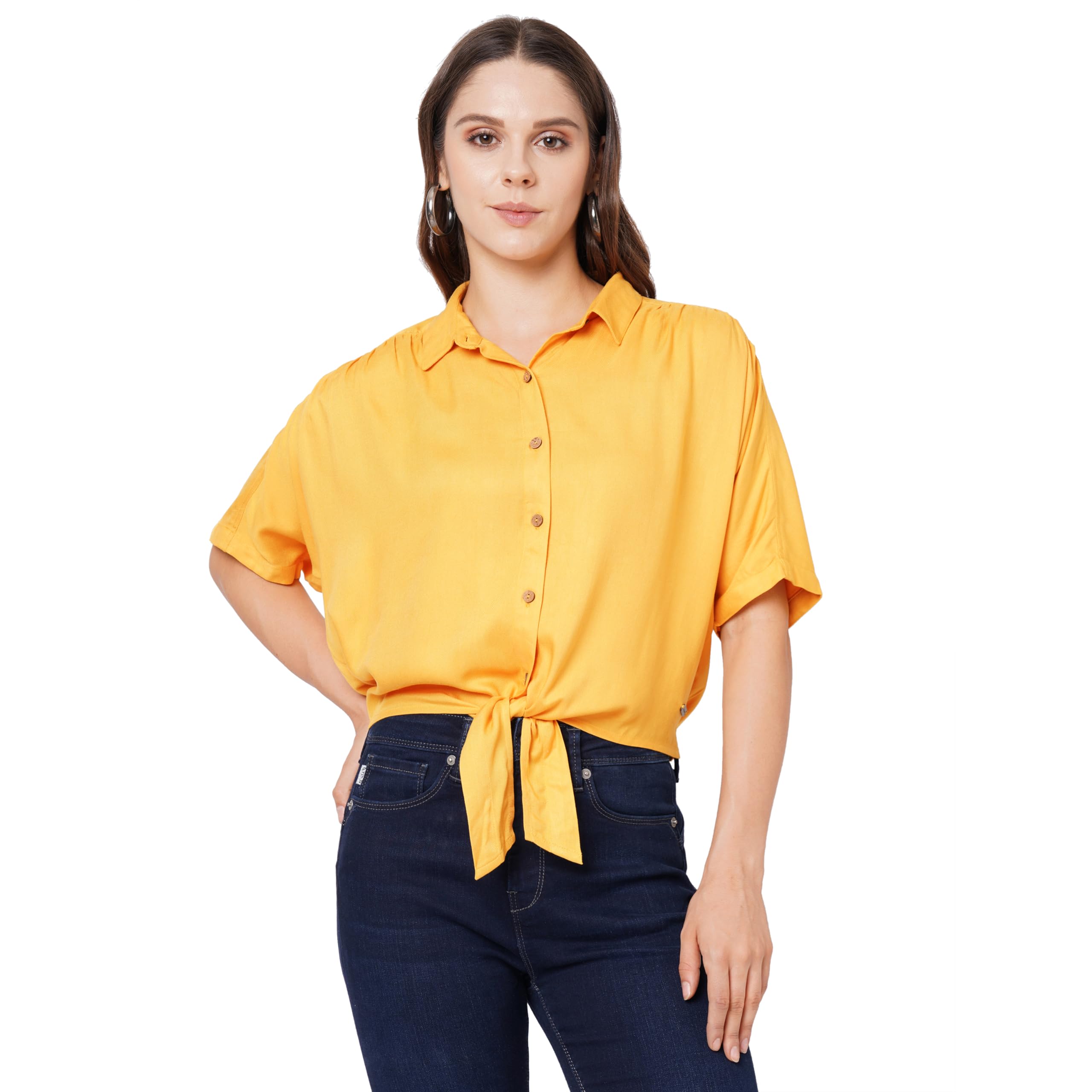Pepe Jeans WomenS Loose Fit Shirt (Pl304526_Mustard L)