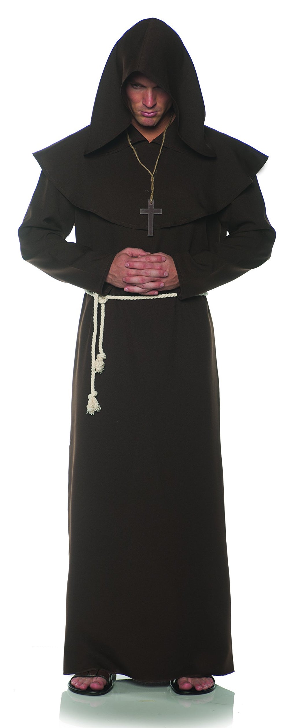 Underwraps Men's Monk Robe Costume-Brown, One Size