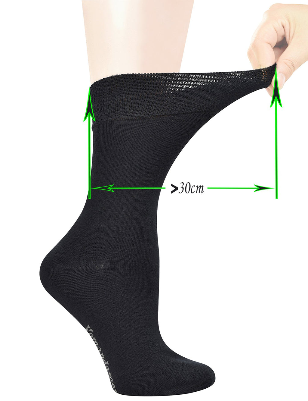 Yomandamor Women's Best Seamless Crew Dress Black Socks,5 Pairs L Size