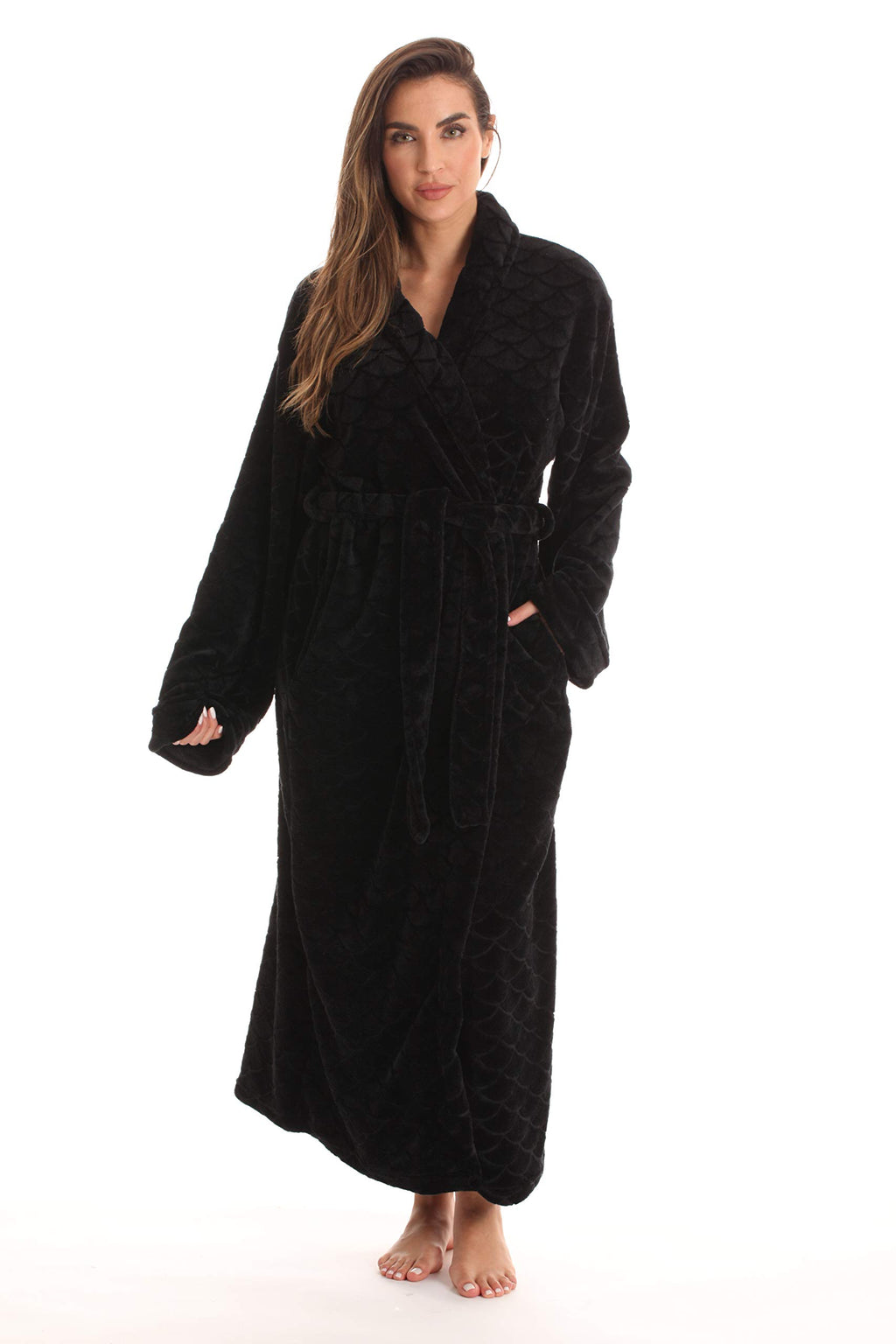 Just Love Kimono Robe Long Bath Robes for Women 6813-BLK-M
