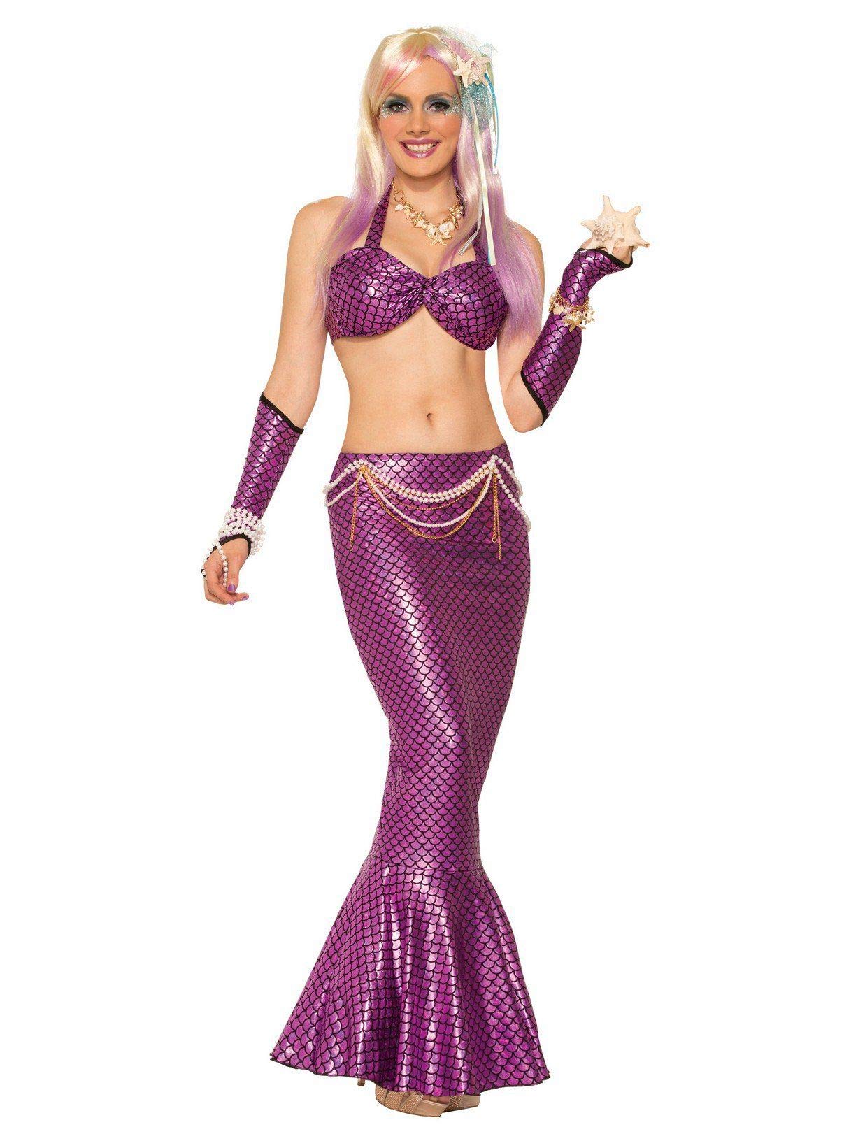 Forum Novelties Women's Mermaid Costume Long Tail Skirt, Pink, Standard