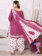 Satrani Womens Printed Poly Cotton Unstitched Dress Material