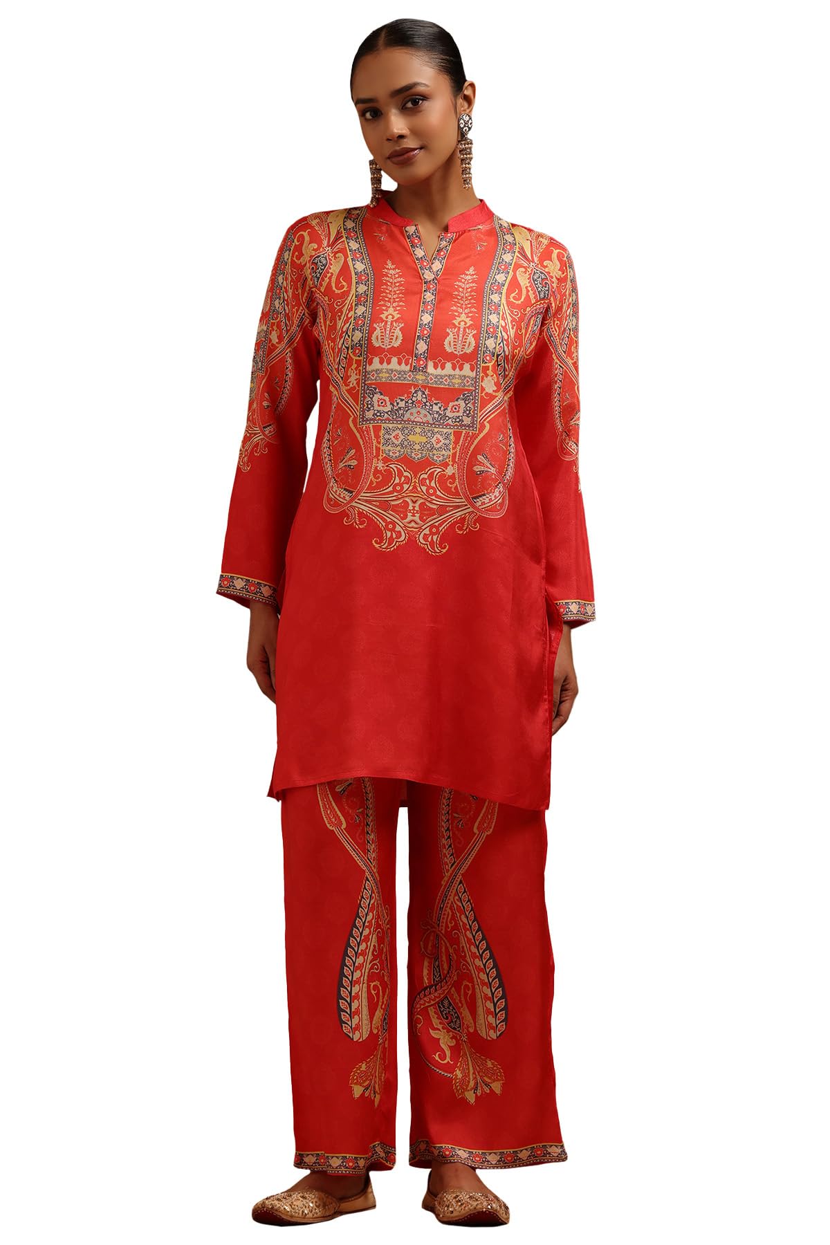 Soch Women Pattern: Ethnic Motifs Fabric: Muslin Closure: Slip On Package Contains: Kurta Palazzo