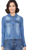 Kotty Blue Full Sleeve Solid Women Jacket (Blue,34)