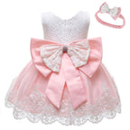 Baby Girls Christmas Pageant Lace Dresses Infant Easter Halloween Wedding Formal Event Dress (Pink01,24M)