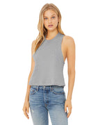 Ladies Racerback cropped Tank - HEATHER OLIVE - S(D0102H7WYMP)