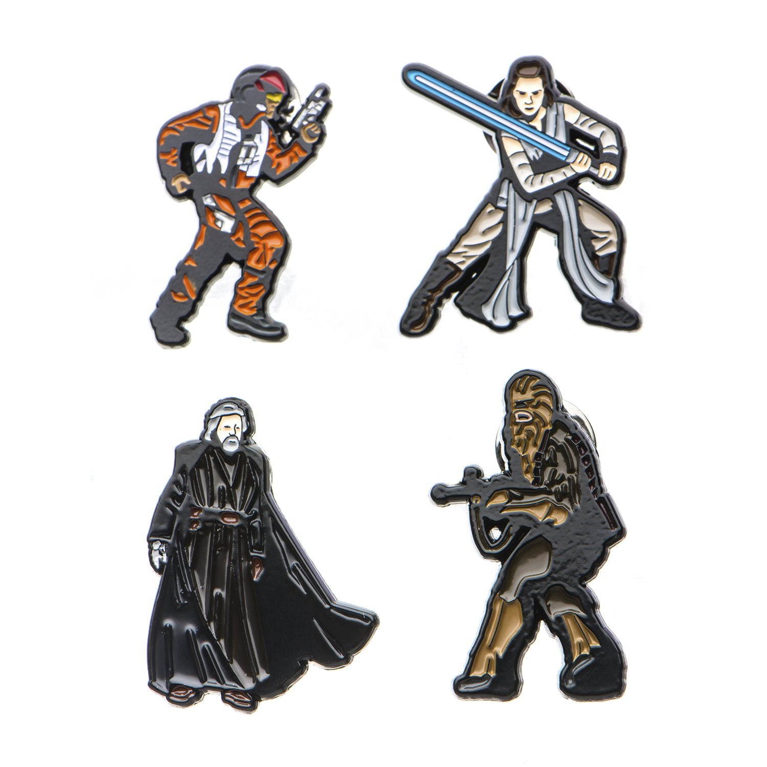 Star Wars Jewelry Men's Episode 8 Enamel Lapel Pin Set of 4 Jewelry, Black, One Size