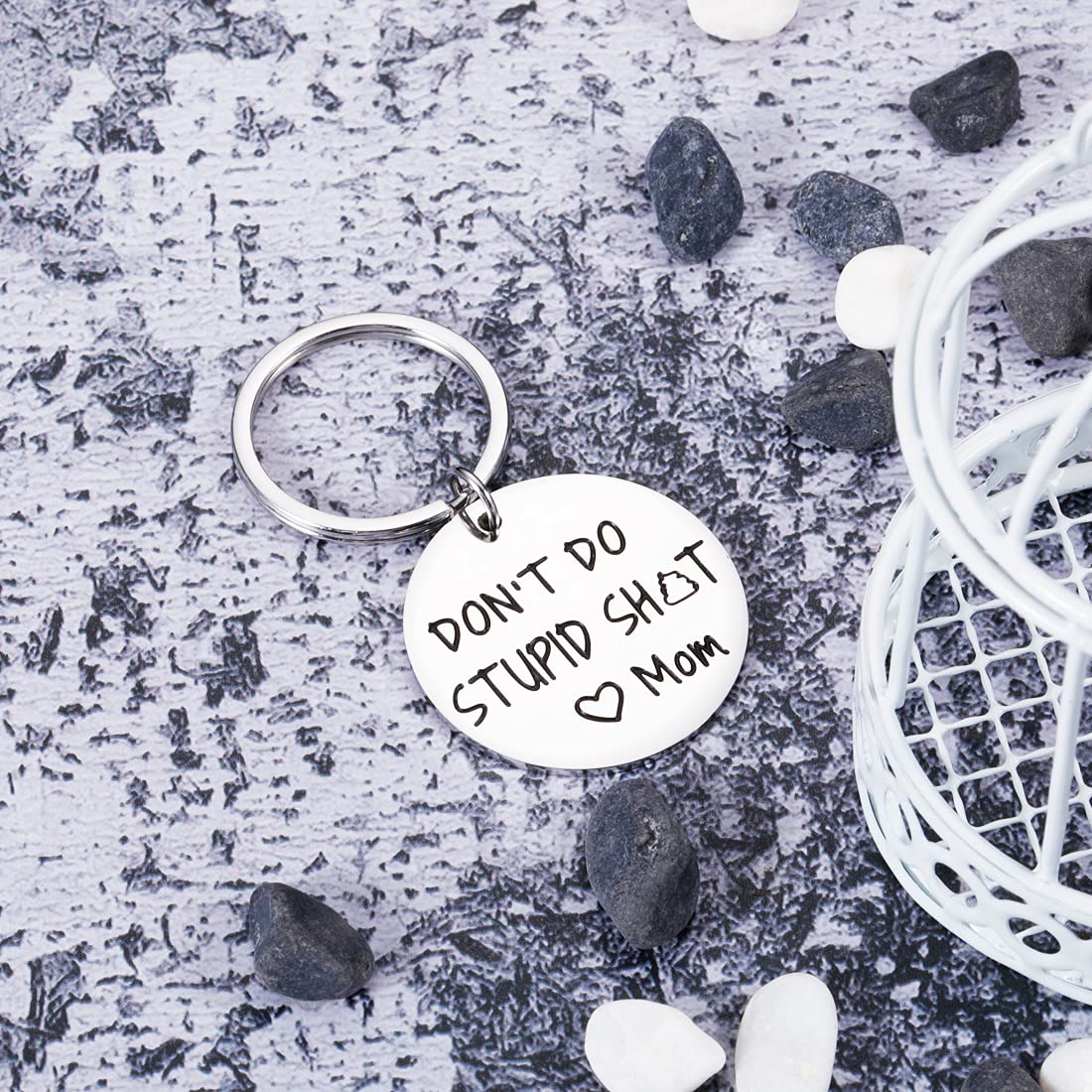 Dont Do Stupi St Keychain Poop Emoji Funny Birthday Gifts for Son Daughter Teenagers from Mom Sarcasm Gift for Teens Boy Girl Gr