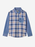 The Souled Store Plaid Shirt: Tartan Boys Long Sleeves Collared Neck Button Front Blue Regular Fit Cotton Shirts (2-8 Yrs)