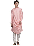 Manyavar Kurta Set for Men, Full Sleeves Mandarin Collar Ethnic Kurta Set Art Silk (Gajaree, 2XL)