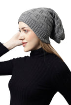 Weavers Villa Set of Snow Proof Inside Fur Acro Wool Unisex Beanie Cap Knit Hat Thick Fleece Lined Winter Cap and Gloves for Men