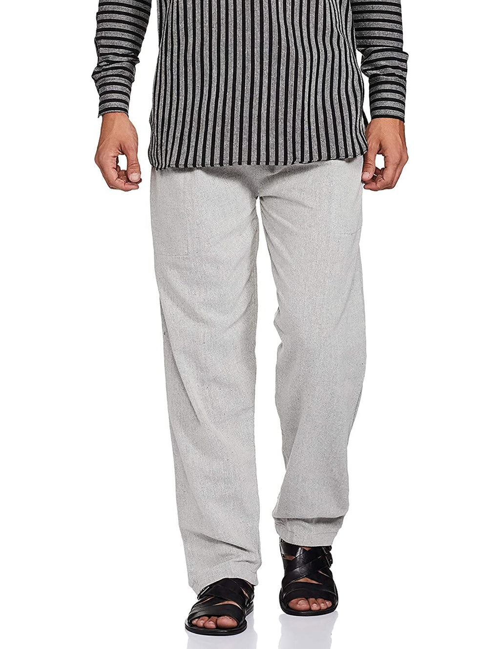 Digital Shopee Men'S Eco-Friendly Cotton Pyjama Pack Of 12Light Melange Grey | 32-40Inches