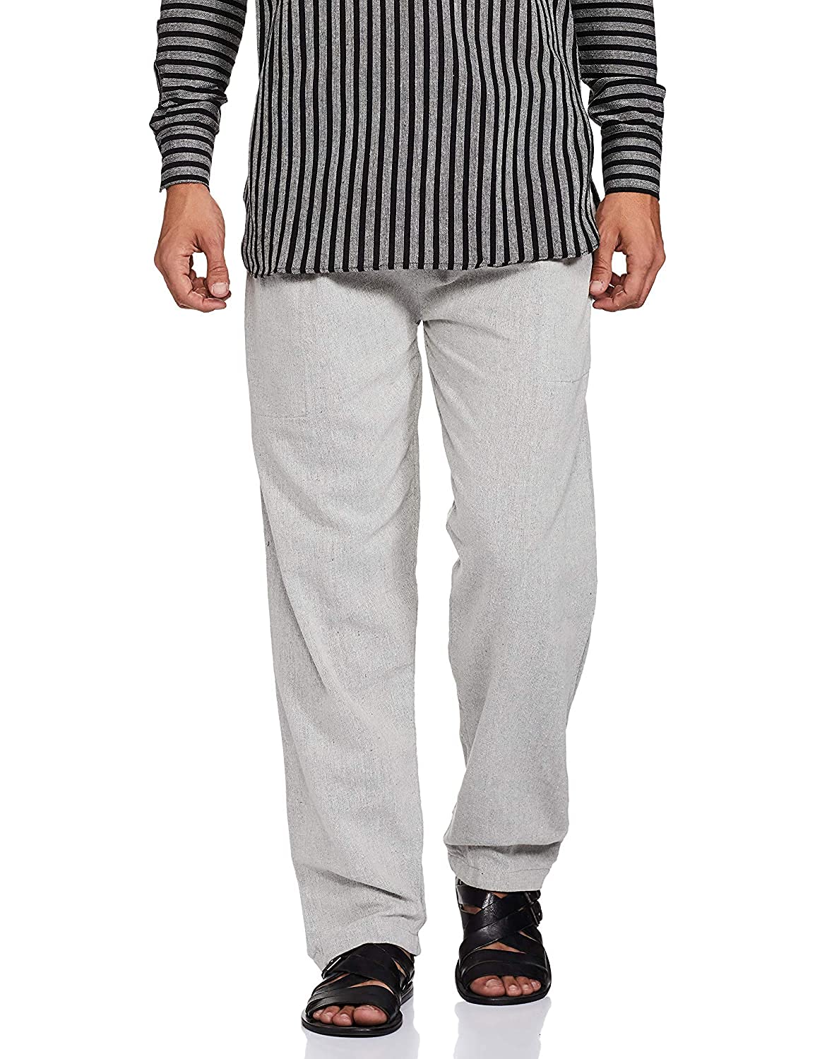 Digital Shopee Men'S Eco-Friendly Cotton Pyjama Pack Of 12Light Melange Grey | 32-40Inches