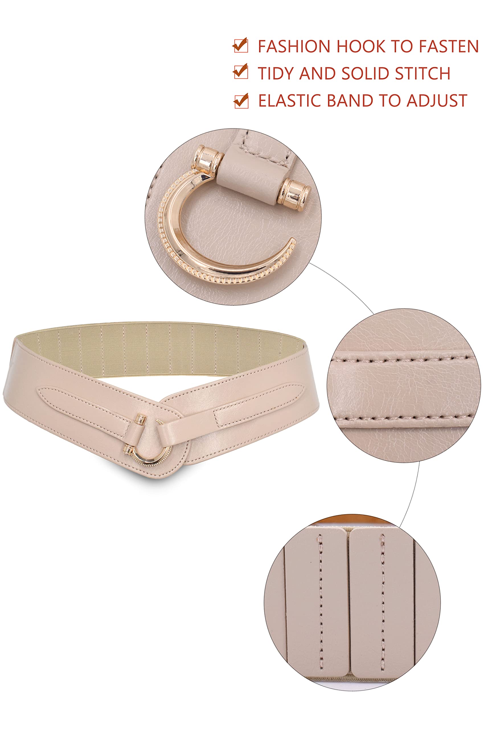 TeeYee Leather Belts Renaissance Waist Vintage Fashion Medieval Belt beige#