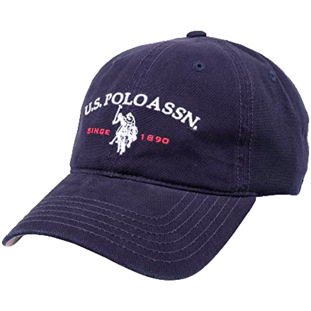U.S Polo Assn. Embroidered Pony Horse Logo Since 1890 Adjustable Cotton Baseball Hat with Curved Brim, Navy, One Size