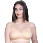 Trylo WomenS Cotton Lightly Padded Wire Free Regular Bra Beige