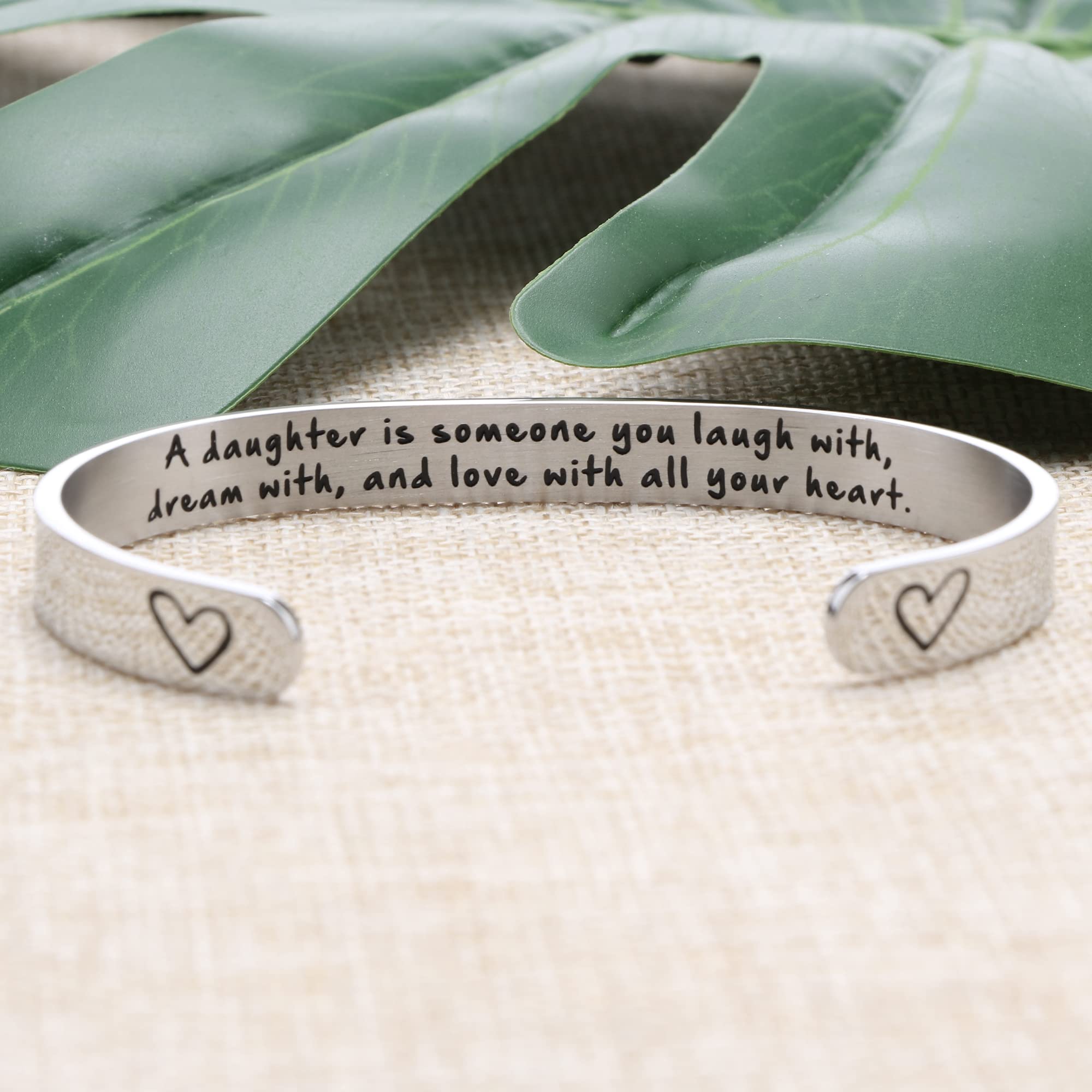 JoycuFF Inspirational Bracelets for Women Inspirational Cuff Bangle for Her with Engraved Message Christmas Birthday Gifts