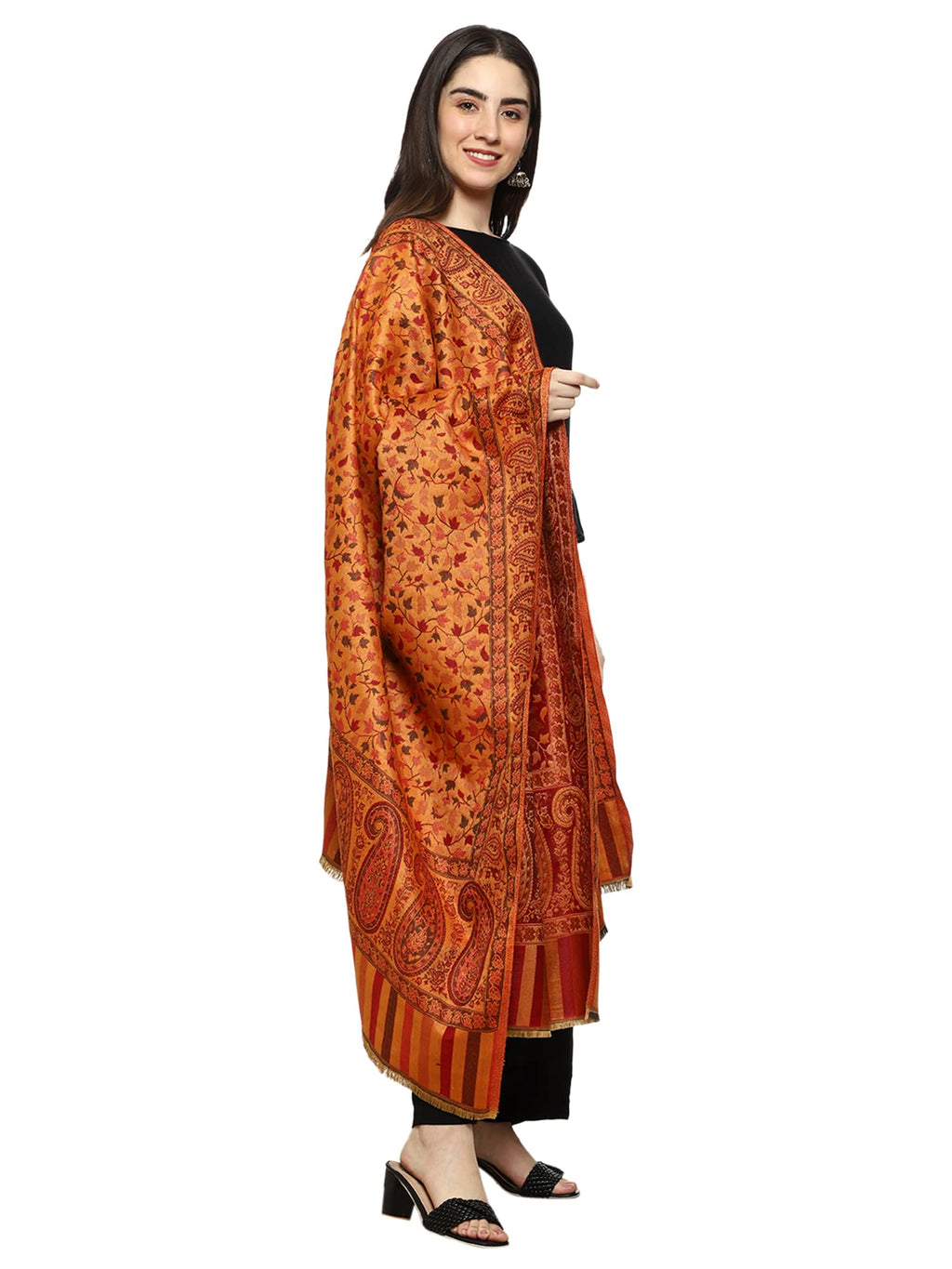 Weavers Villa Womens Kashmiri Woven Acro Wool Paisley Kani Ladies Shawl, 100cm x 200cm