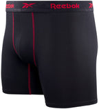 Reebok Men's Active Underwear - Sport Soft Performance Boxer Briefs (4 Pack), Size Medium, All Black
