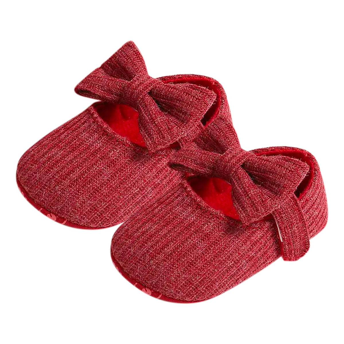 Heartbury Cute And Colurful Baby Girls Shoes/ Slippers/Socks Cozy Fleece Booties Soft Bottom Warm Stylish Shoes For Newborn (Red 0-6