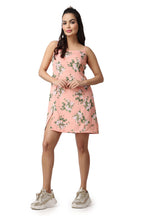 Popwings Casual Fit And Flare Sleeveless Square Neck Knee-Length Front Printed Slit Dress For Women || Stylish Summer Woman Dres